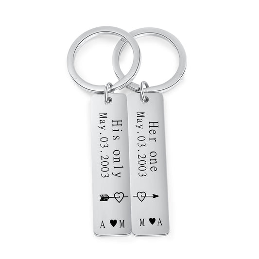Stainless Steel Couple Keychain