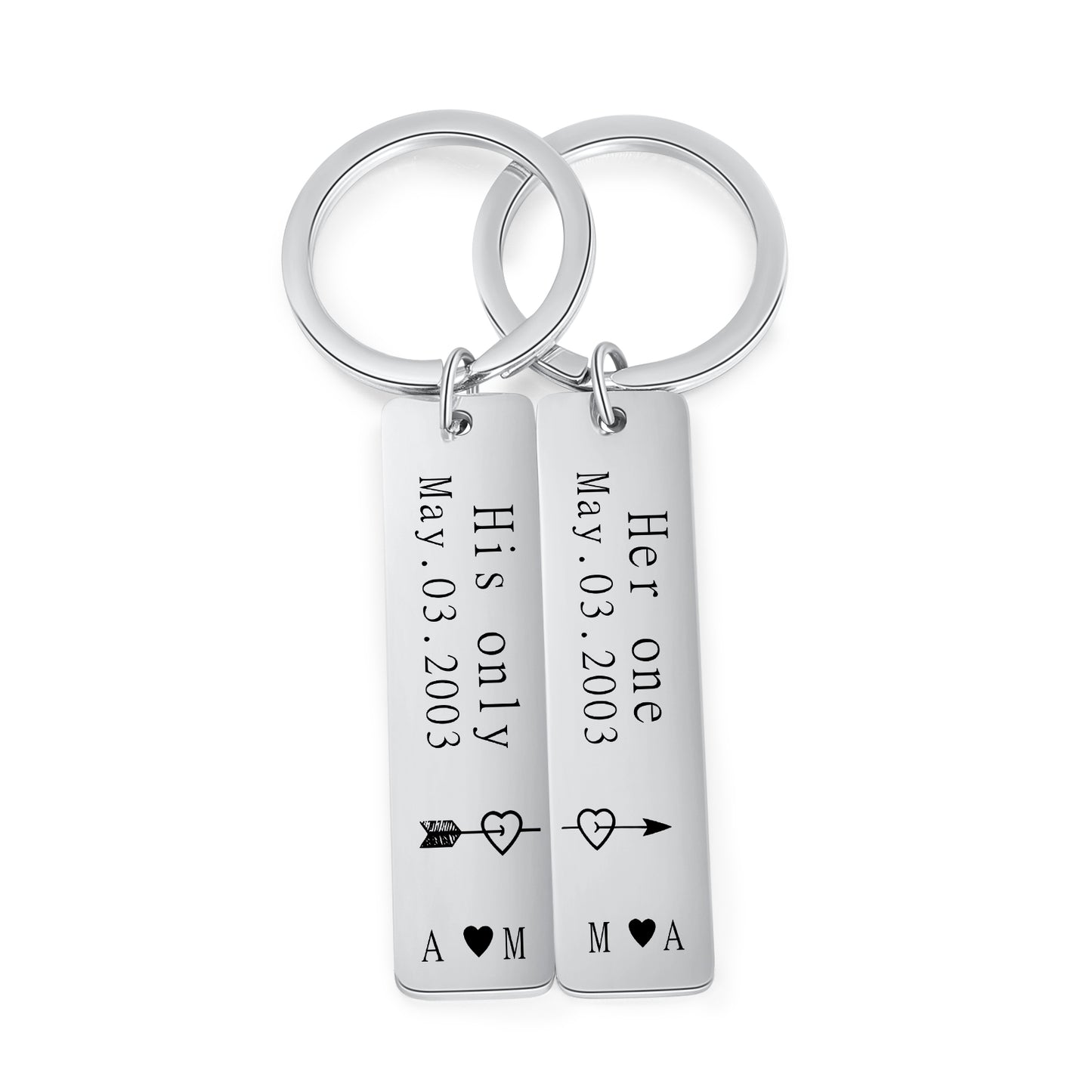 Stainless Steel Couple Keychain