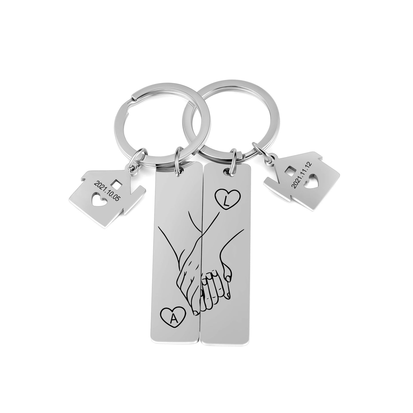 Stainless Steel Couple Keychain