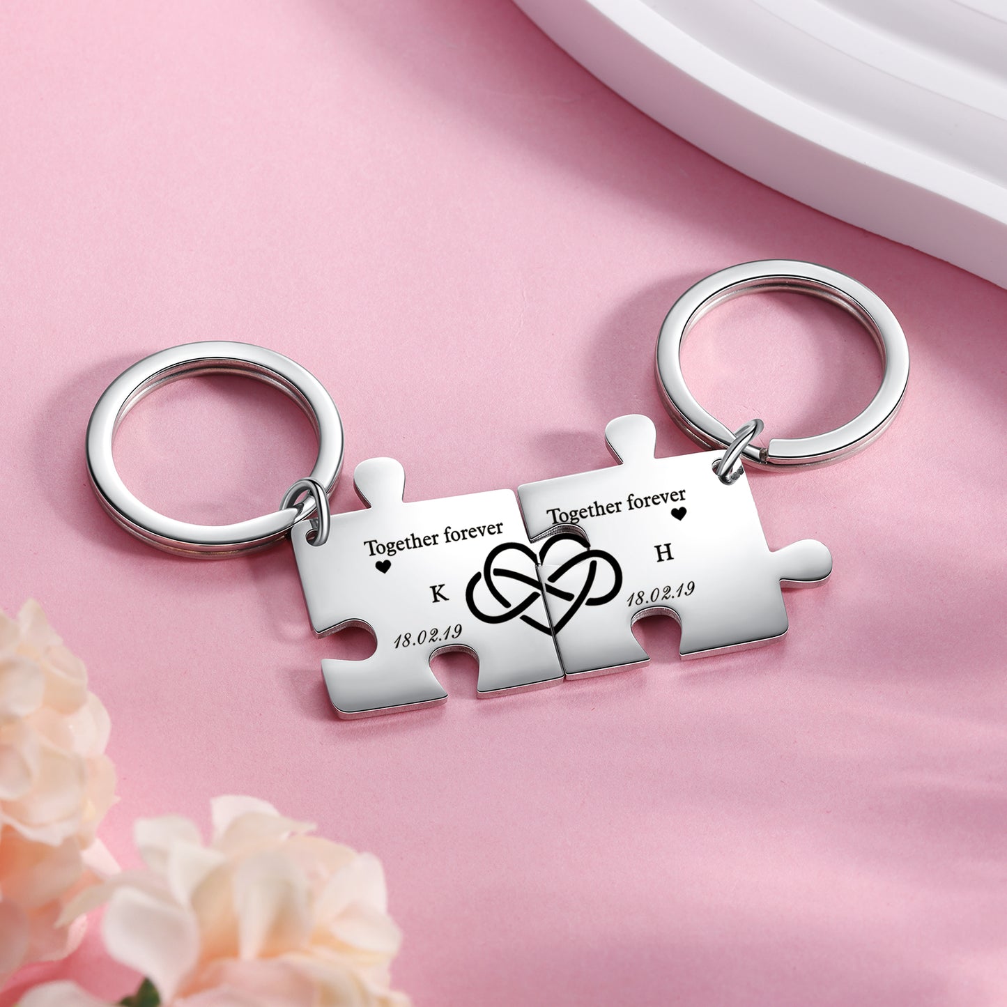 Puzzle Couple Keychain