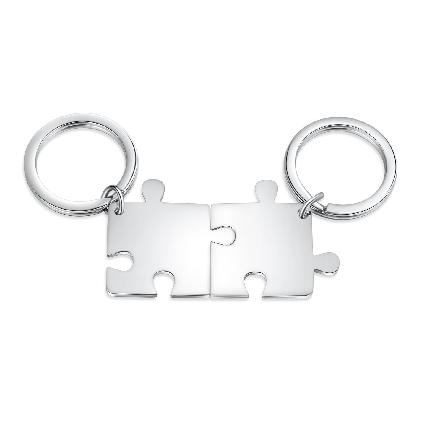 Stainless Steel Couple Puzzle Keychian