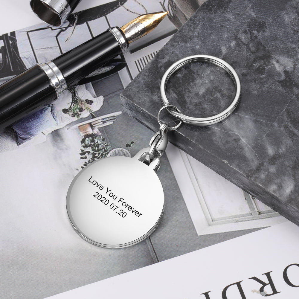 Personalized Stainless Steel Photo Keychain