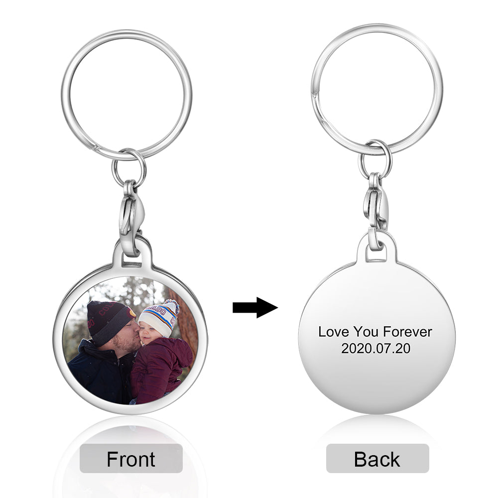 Personalized Stainless Steel Photo Keychain