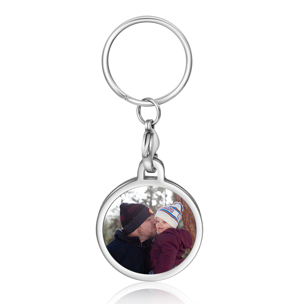 Personalized Stainless Steel Photo Keychain