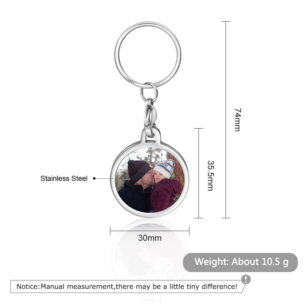 Personalized Stainless Steel Photo Keychain