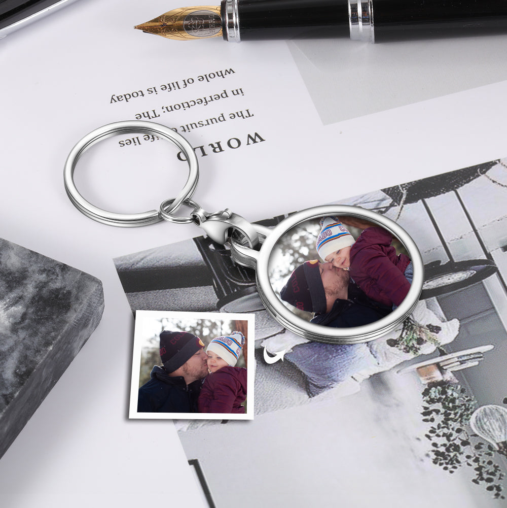 Personalized Stainless Steel Photo Keychain