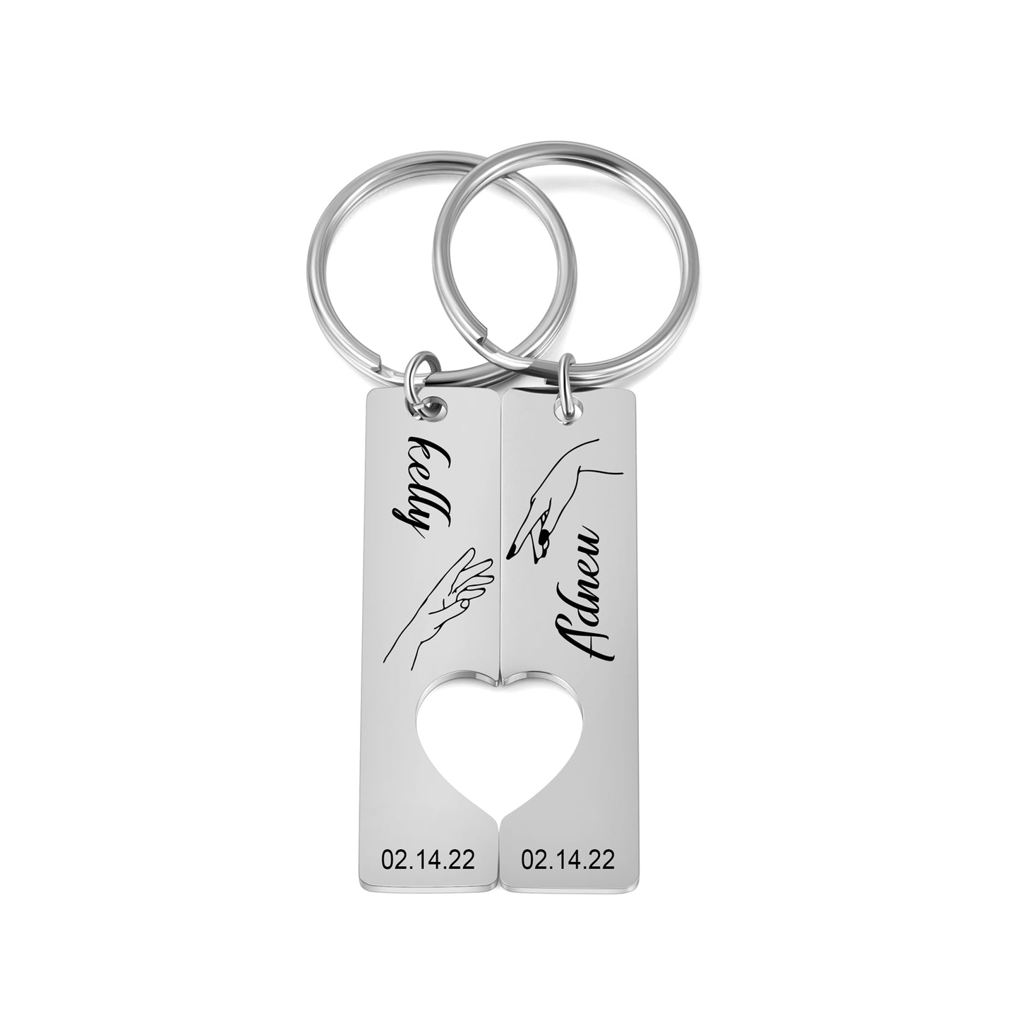 Stainless Steel Couple Keychain