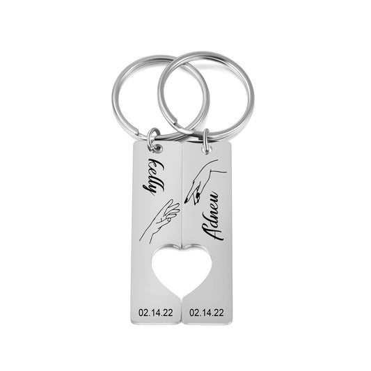 Stainless Steel Couple Keychain