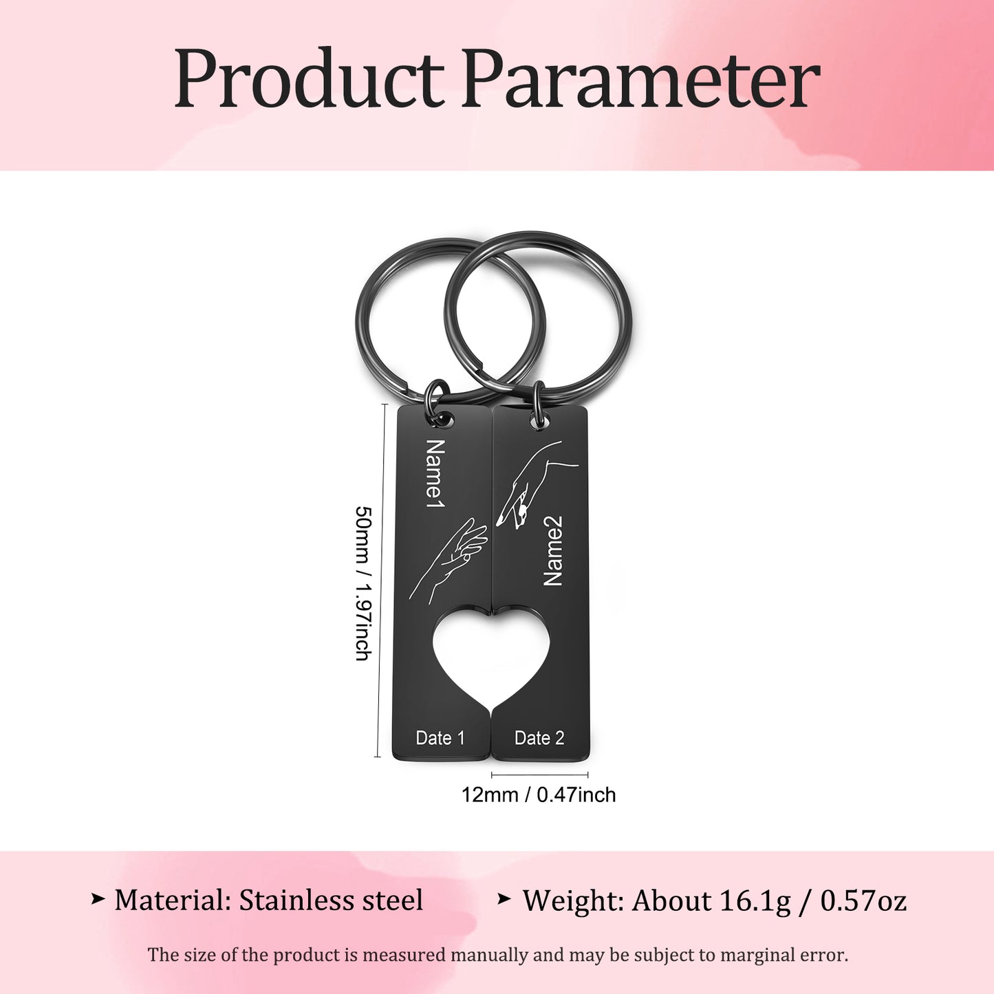 Stainless Steel Couple Keychain