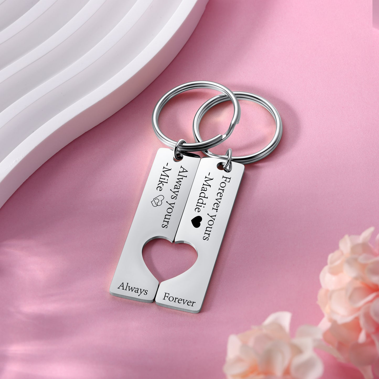 Stainless Steel Couple Keychain