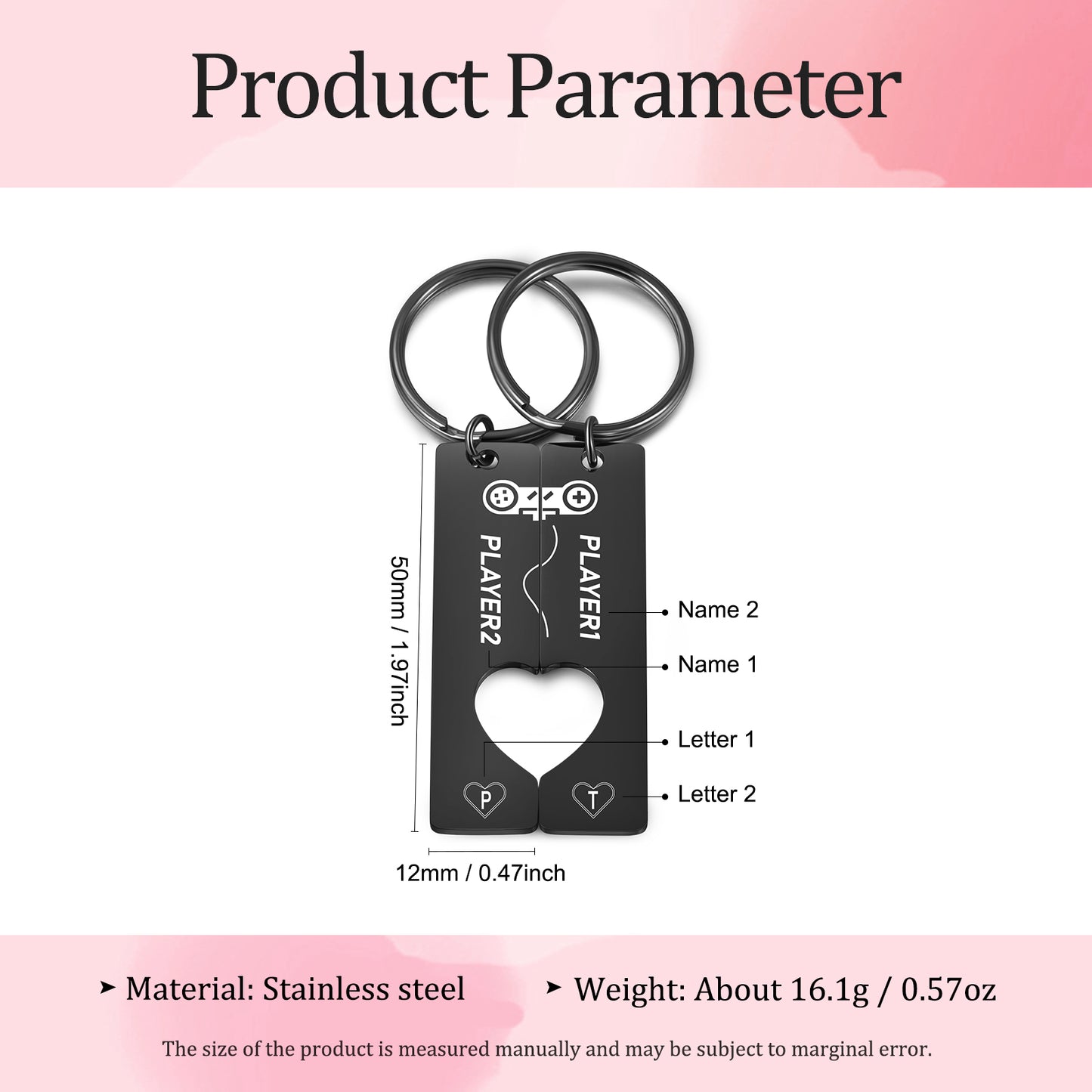 Stainless Steel Couple Keychain