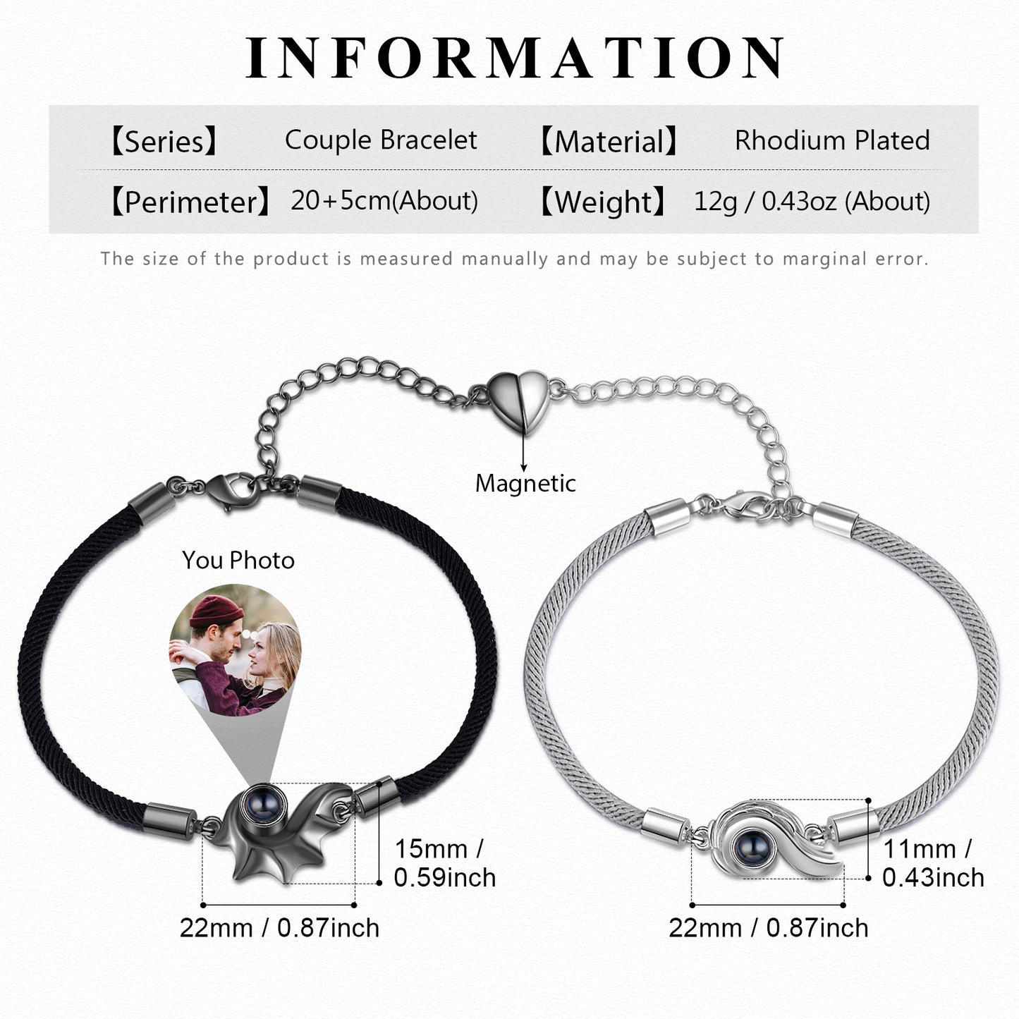 Photo Projection Couple Bracelet