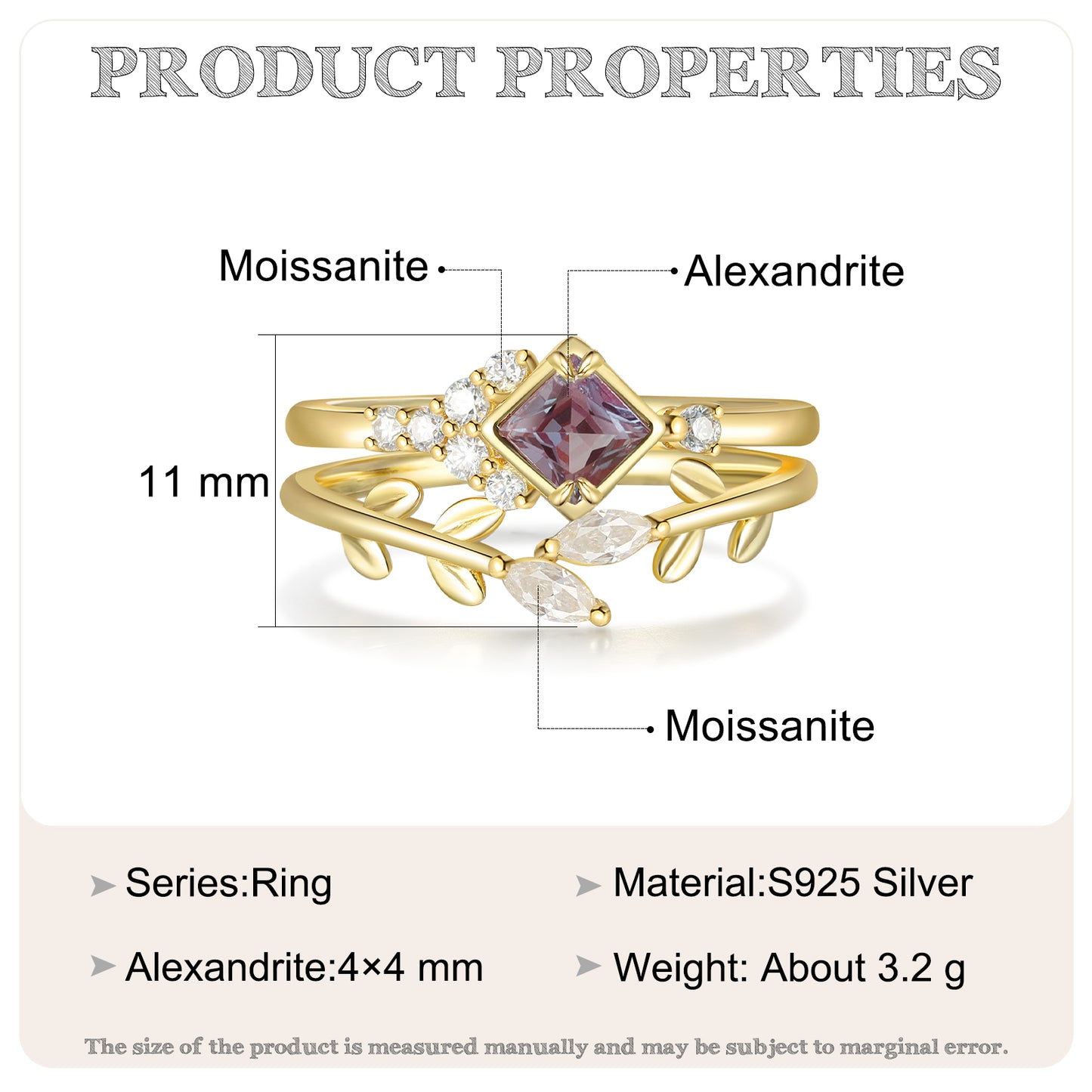 K Gold Natural Alexandrite Ring