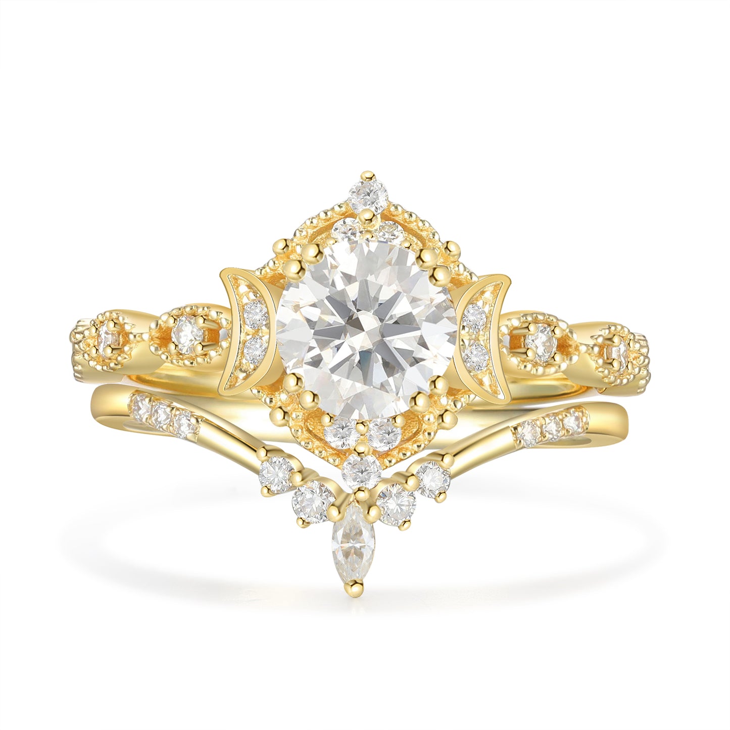 K Gold Natural Moissanite Ring