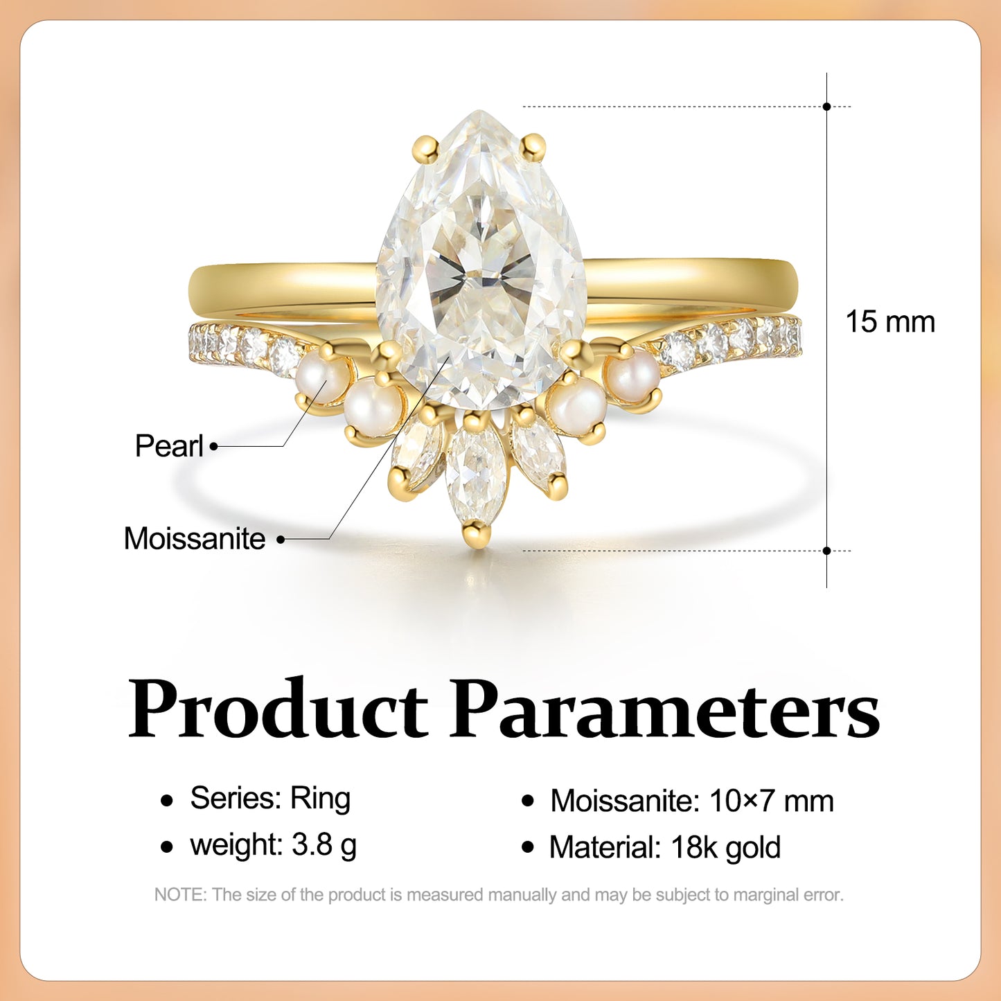 K Gold Natural Moissanite Ring