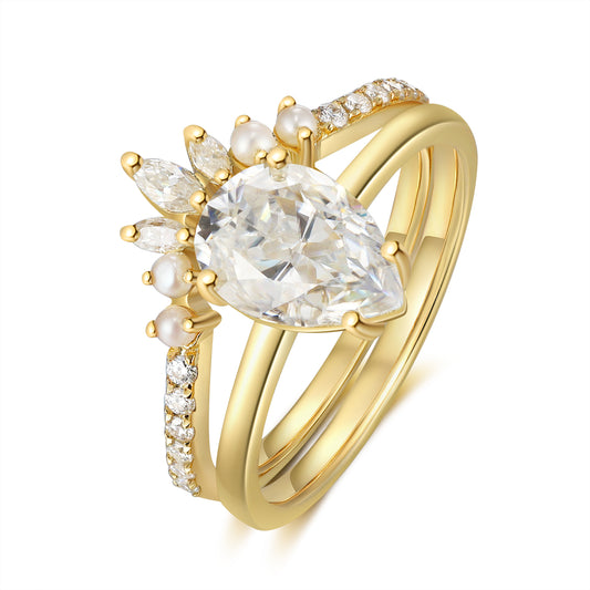 K Gold Natural Moissanite Ring