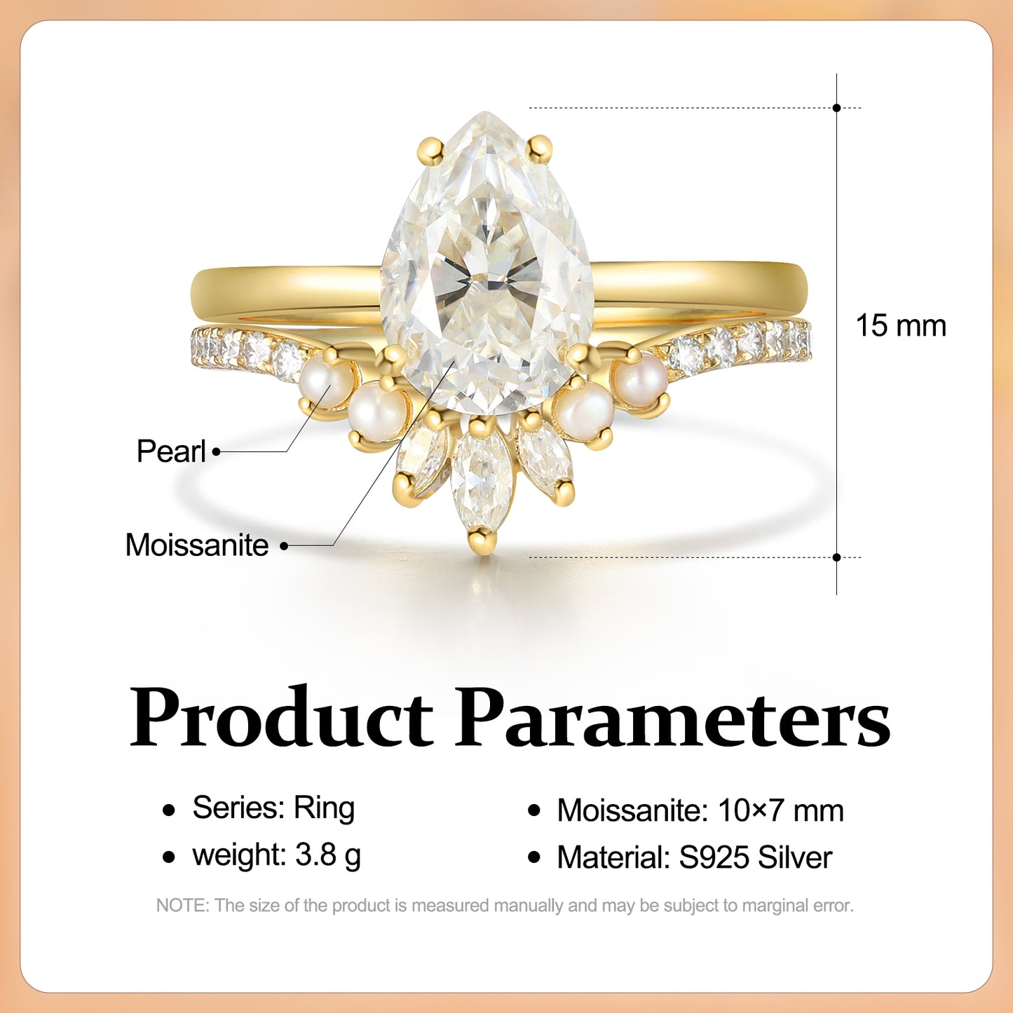 K Gold Natural Moissanite Ring