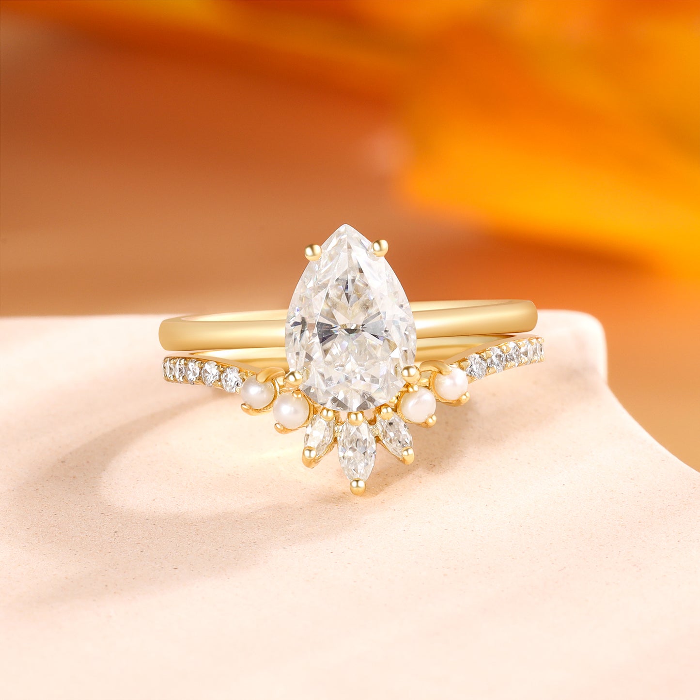 K Gold Natural Moissanite Ring