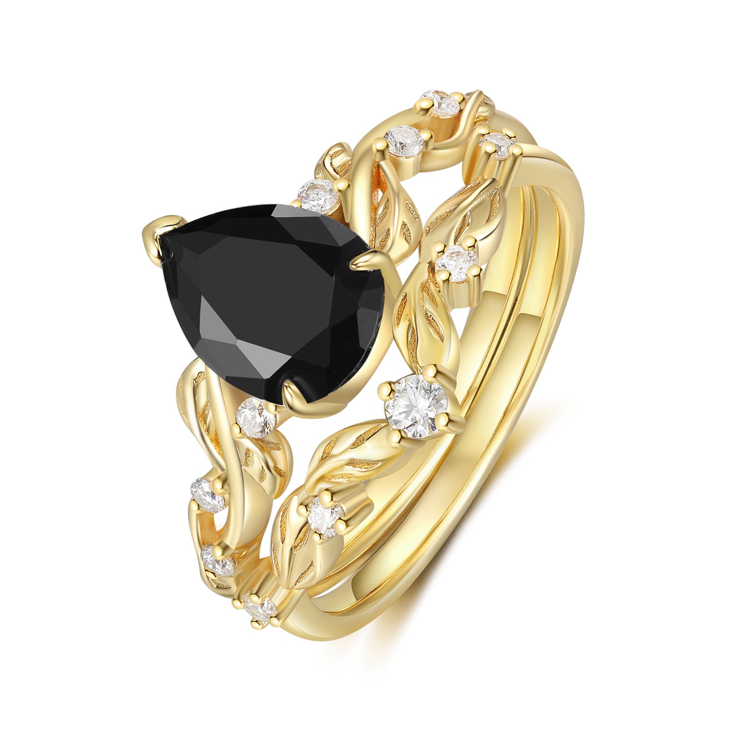 K Gold Natural Black Onyx Ring