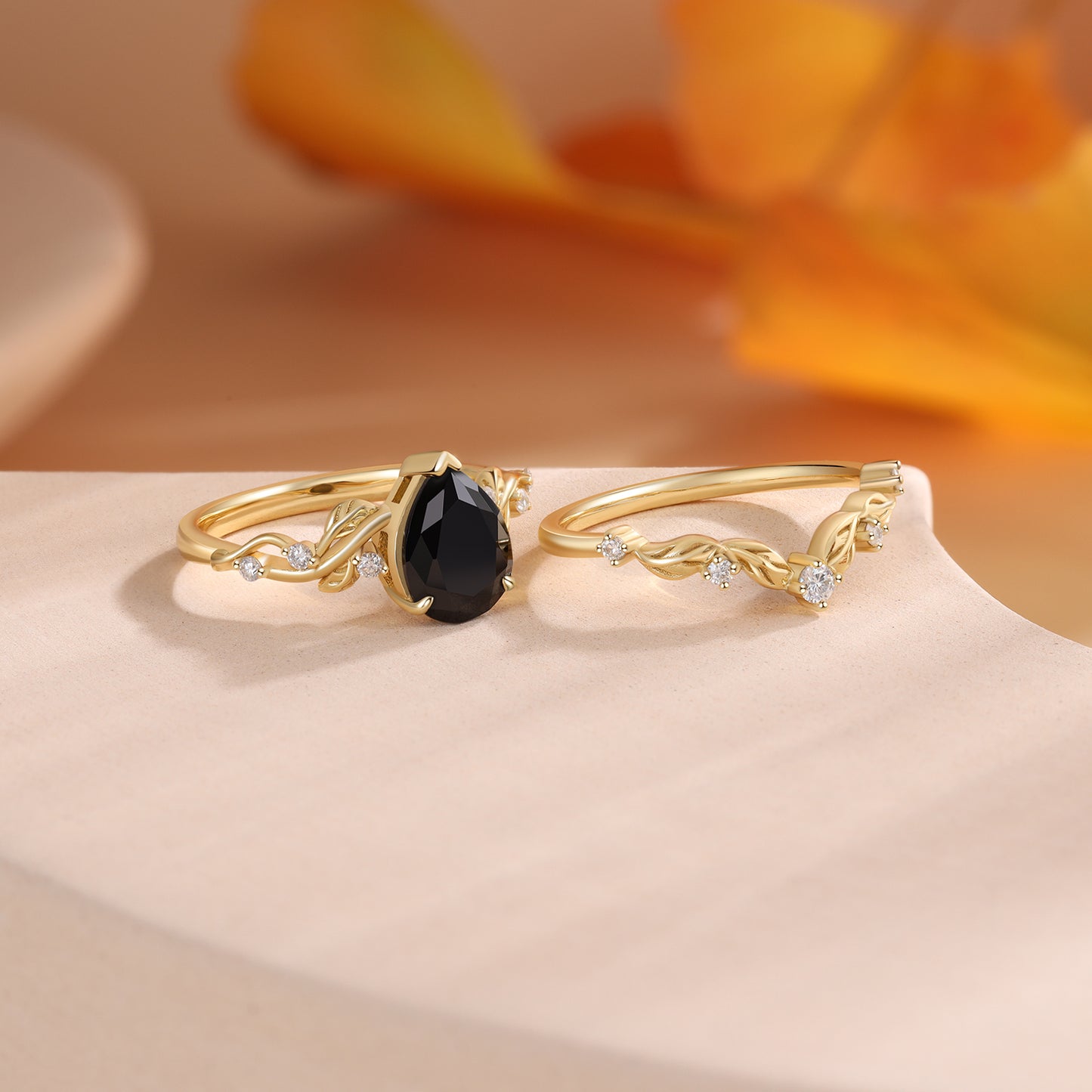 K Gold Natural Black Onyx Ring