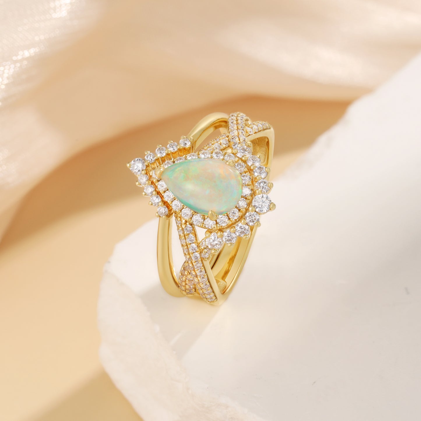 K Gold Natural Opal Ring