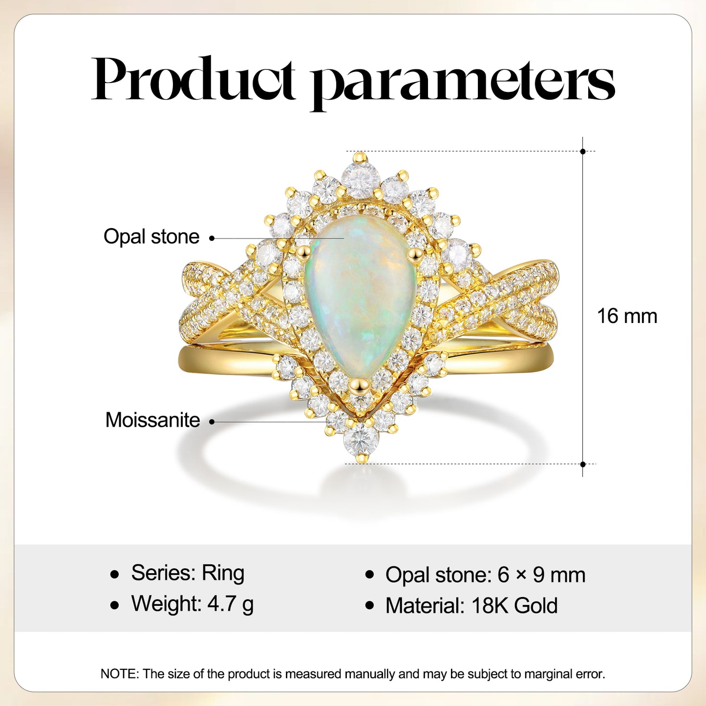 K Gold Natural Opal Ring