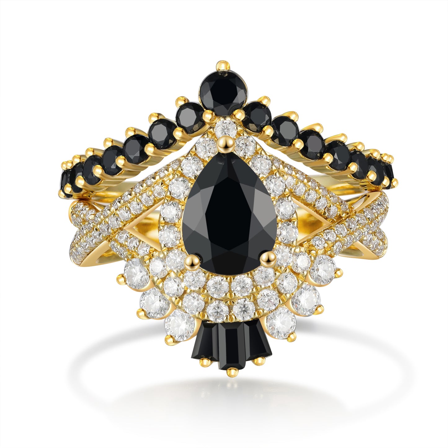 K Gold Natural Black Onyx Ring