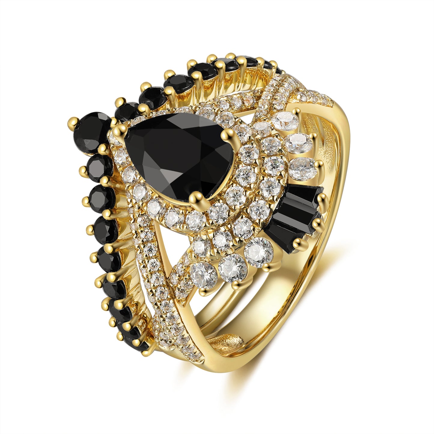 K Gold Natural Black Onyx Ring