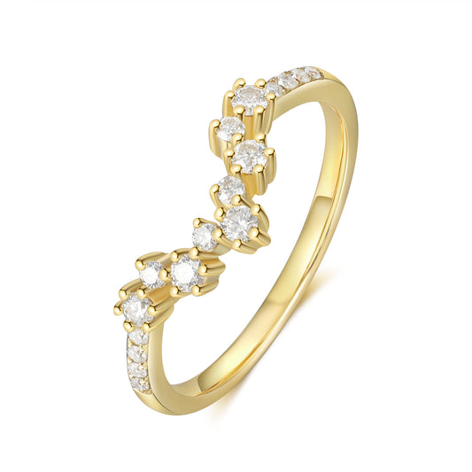 K Gold Natural Moissanite Ring