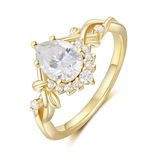 K Gold Natural Moissanite Ring