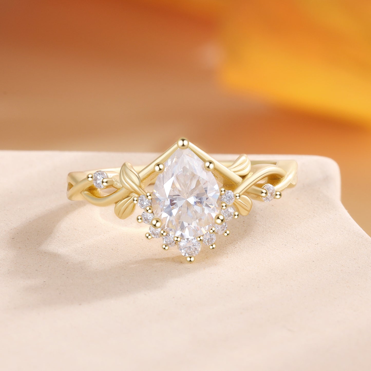 K Gold Natural Moissanite Ring