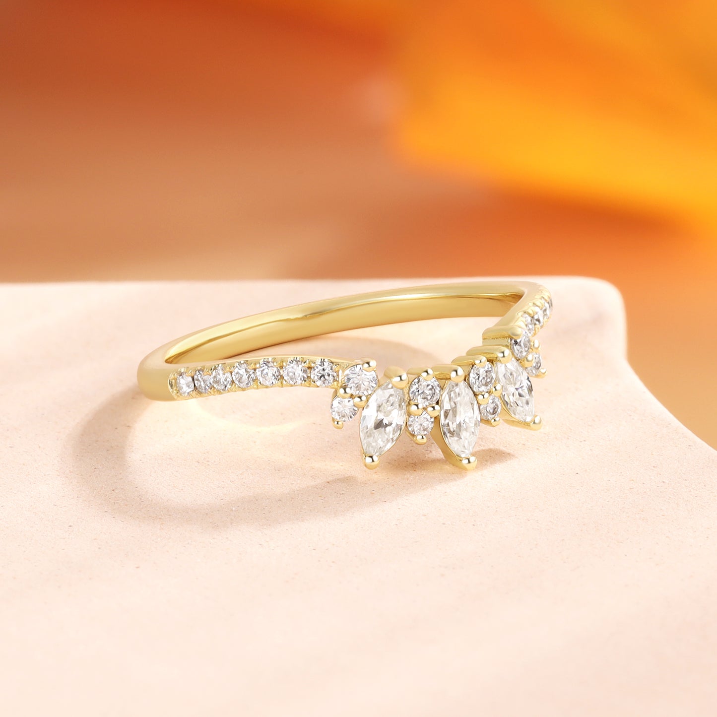 K Gold Natural Moissanite Ring