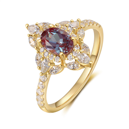 K Gold Natural Alexandrite Ring