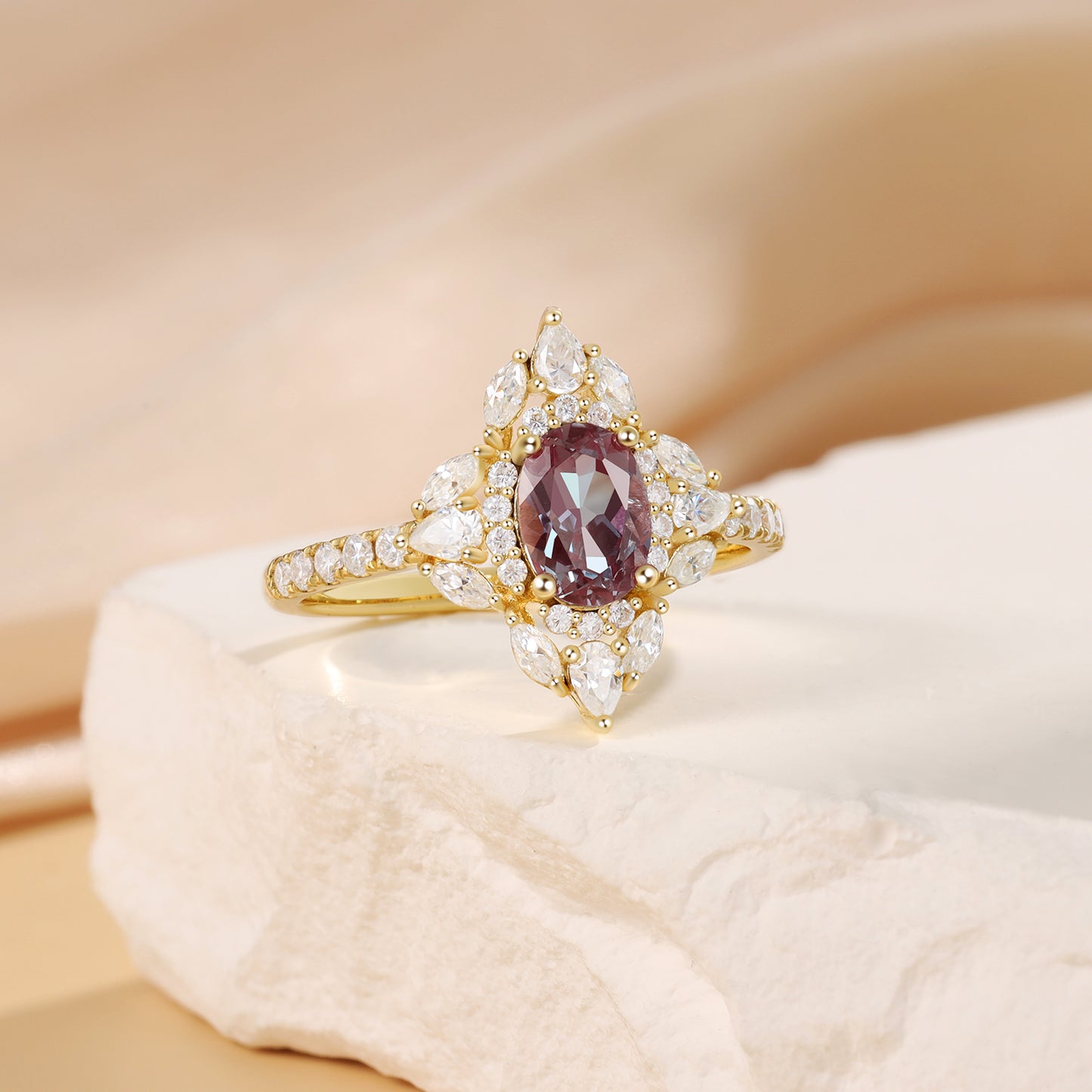 K Gold Natural Alexandrite Ring