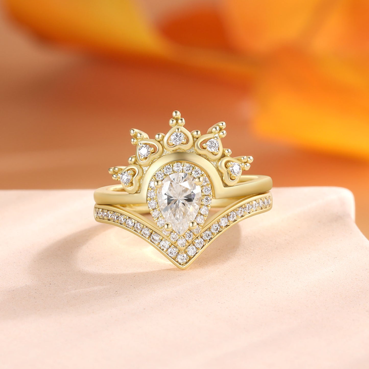 K Gold Natural Moissanite Ring