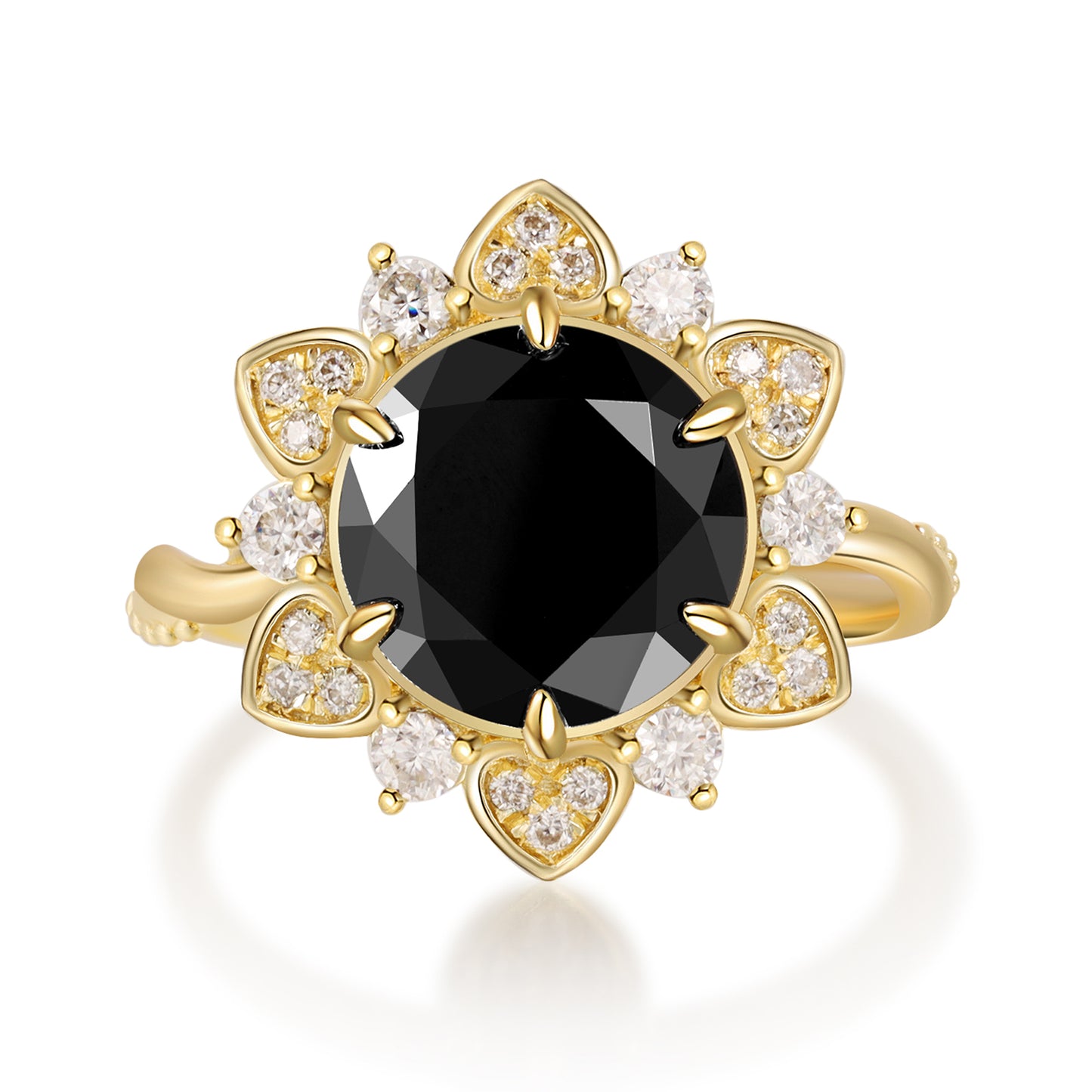 K Gold Natural Black Onyx Ring