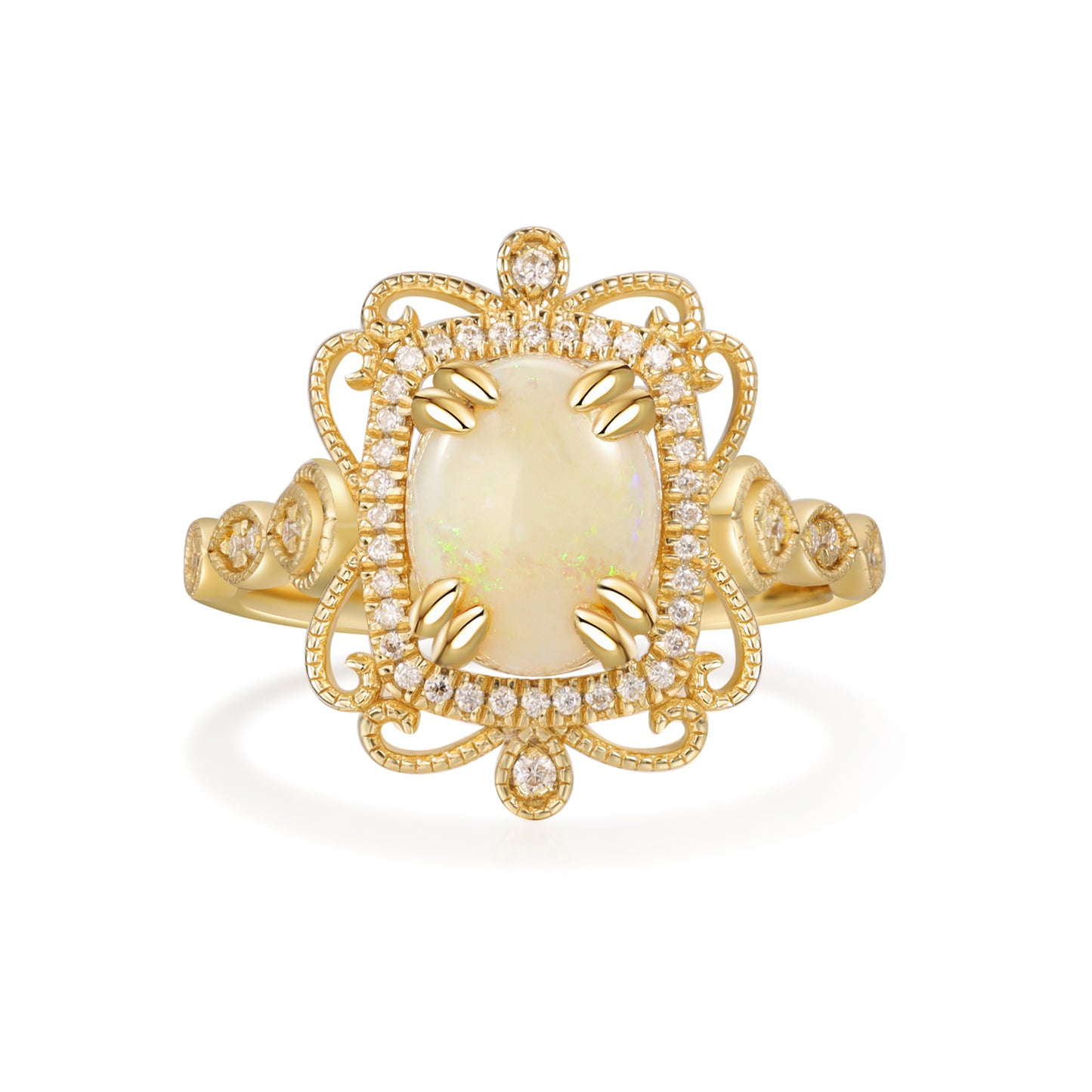 K Gold Natural Opal Ring