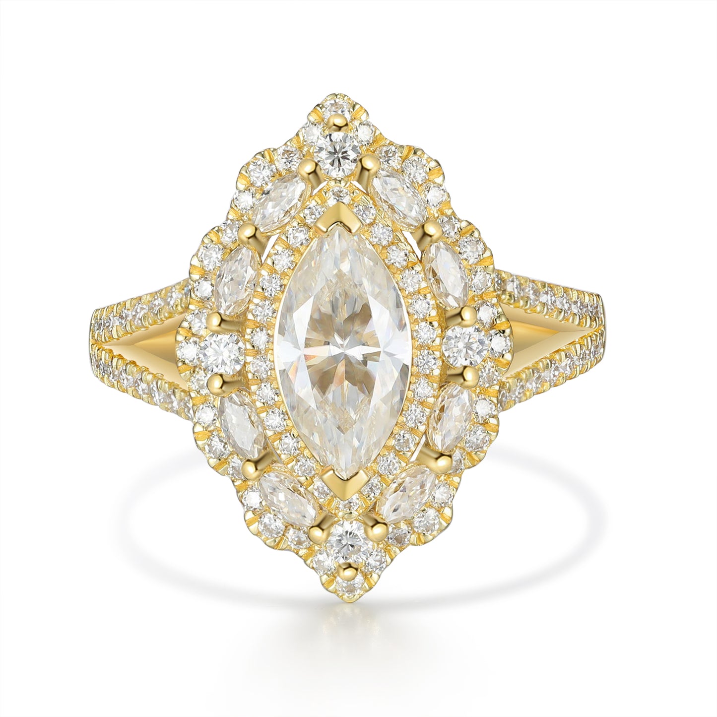 K Gold Natural Moissanite Ring