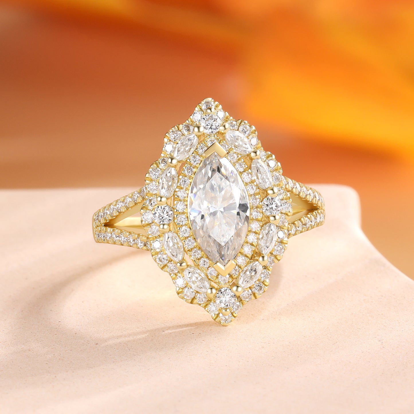 K Gold Natural Moissanite Ring