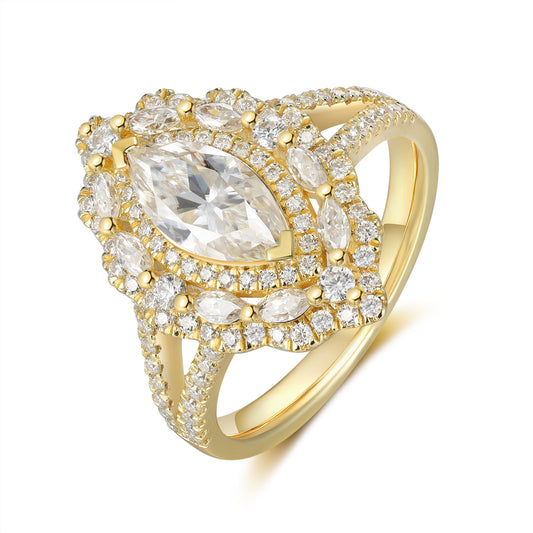 K Gold Natural Moissanite Ring