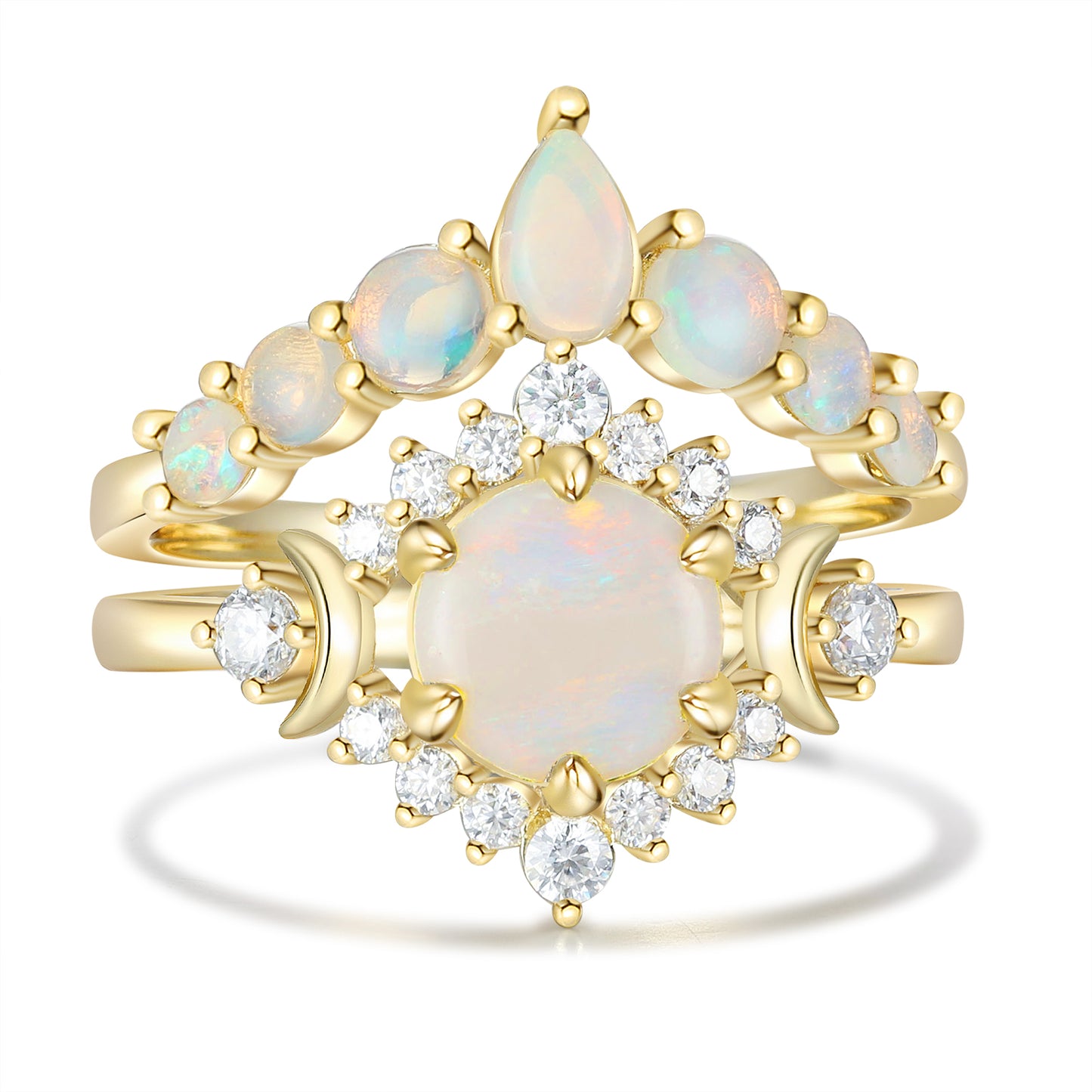 K Gold Natural Opal Stone Ring