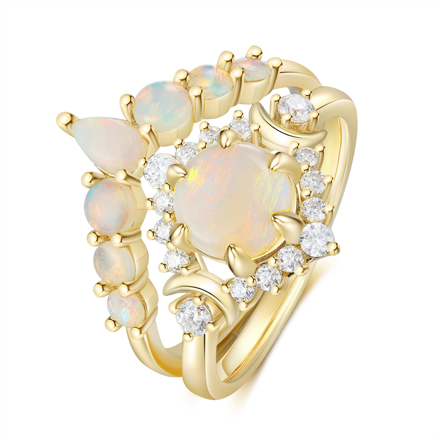 K Gold Natural Opal Stone Ring