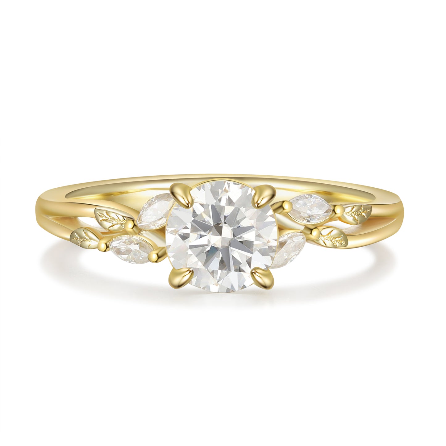 K Gold Natural Moissanite Ring