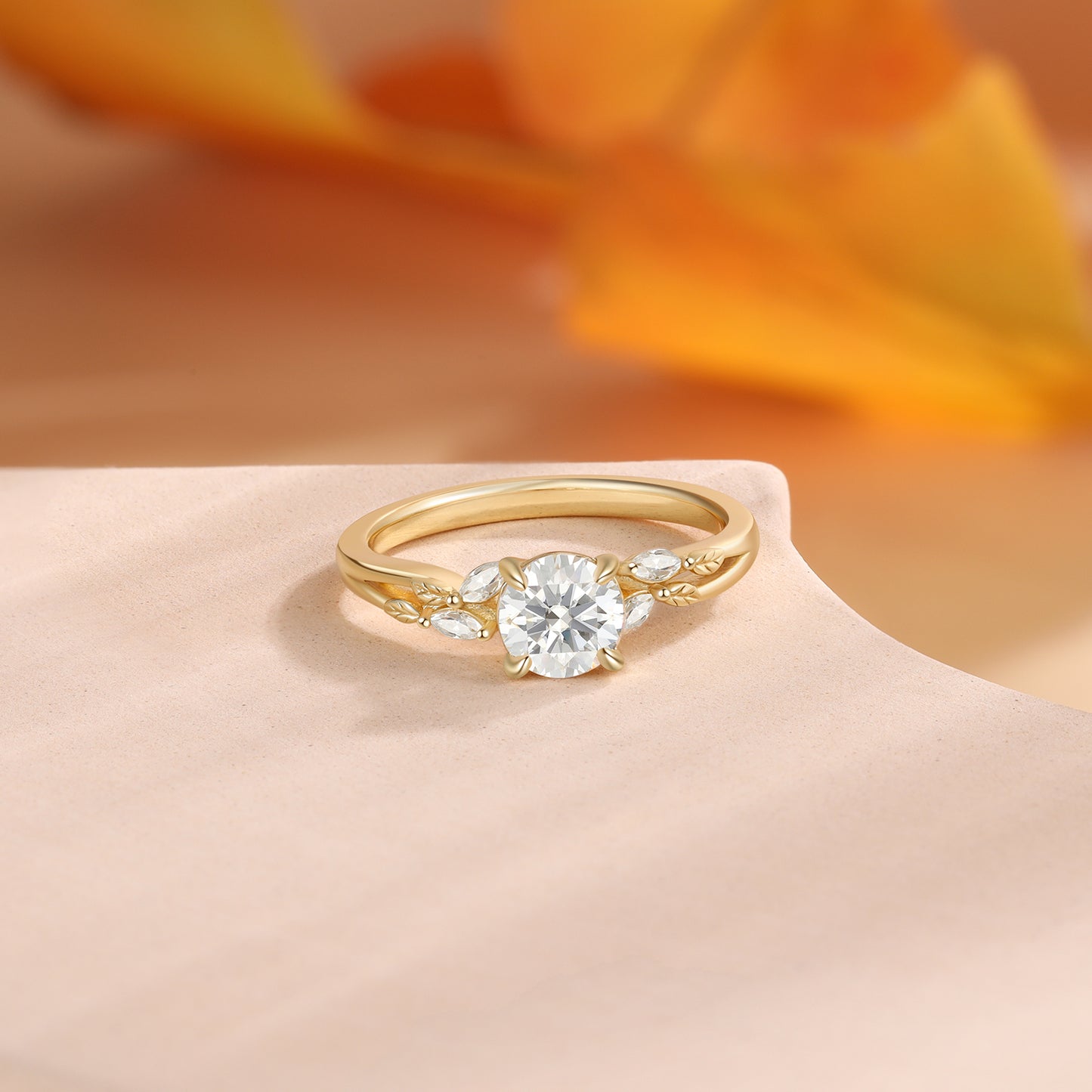 K Gold Natural Moissanite Ring