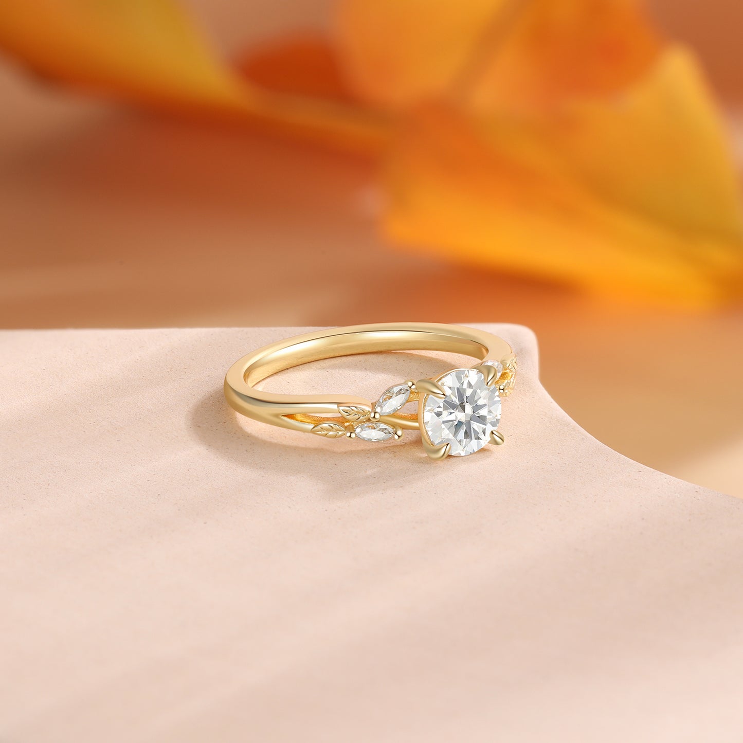 K Gold Natural Moissanite Ring