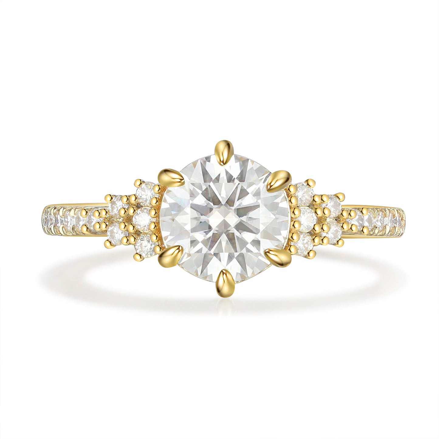 K Gold Natural Moissanite Ring