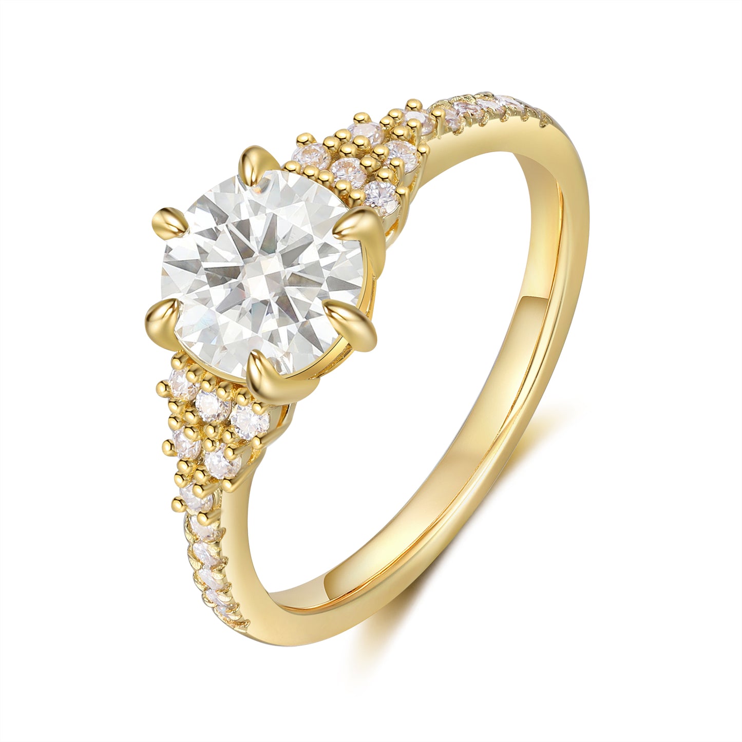 K Gold Natural Moissanite Ring