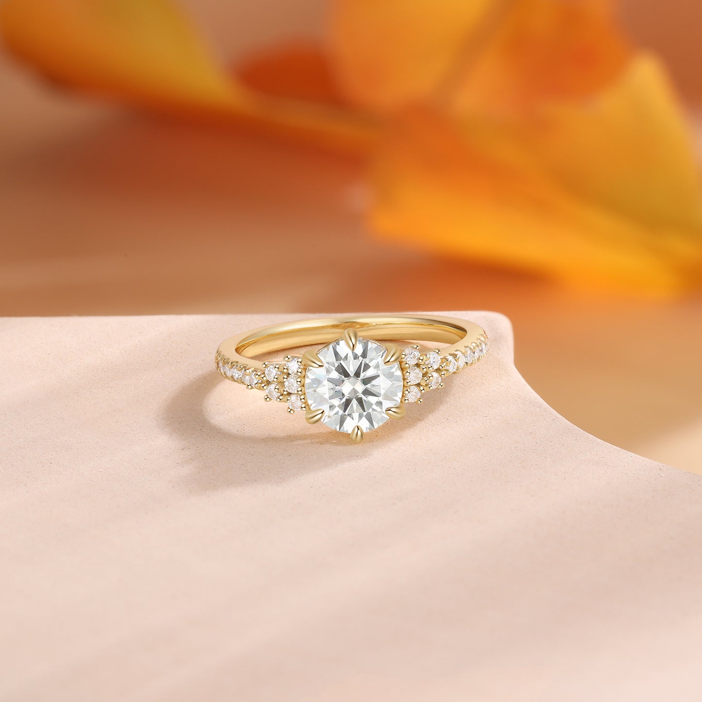 K Gold Natural Moissanite Ring