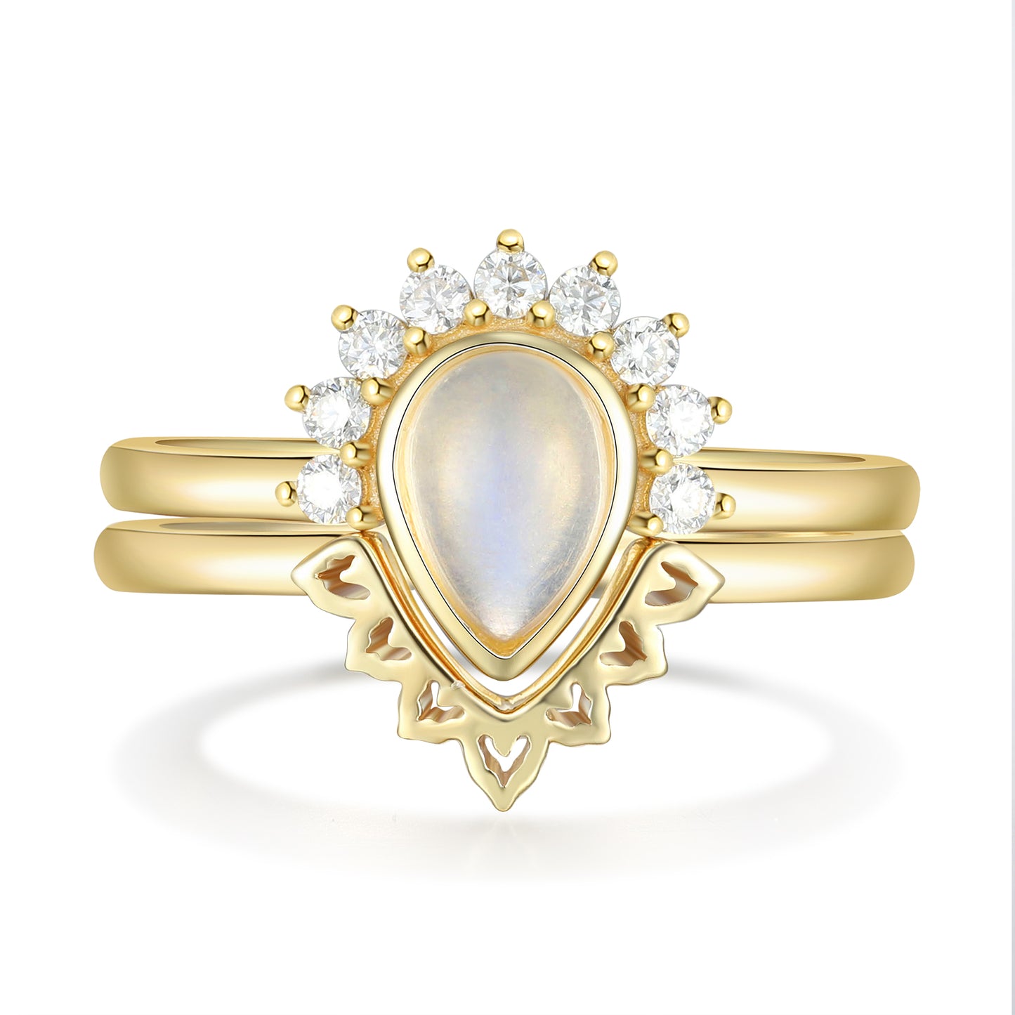 K Gold Natural Moonstone Ring