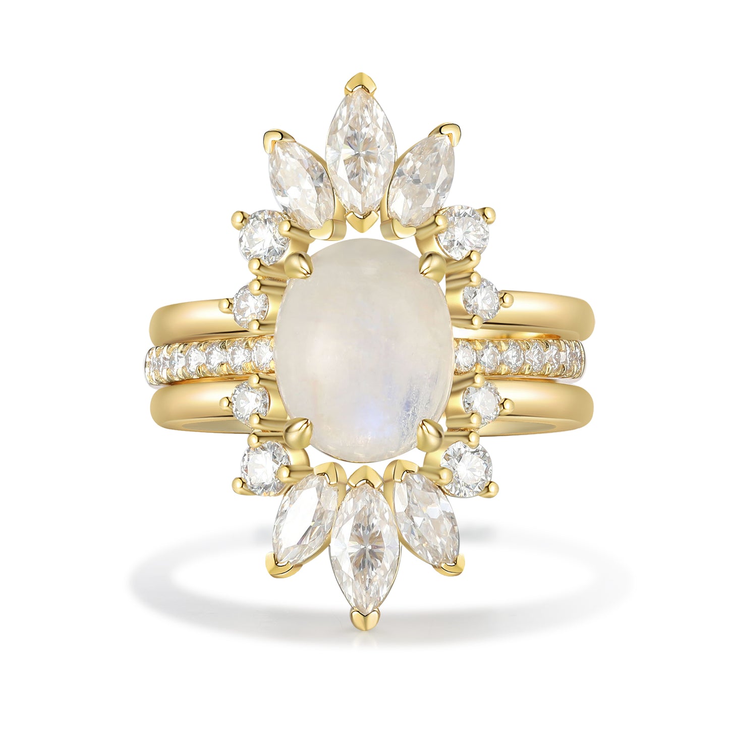 K Gold Natural Moonstone Ring